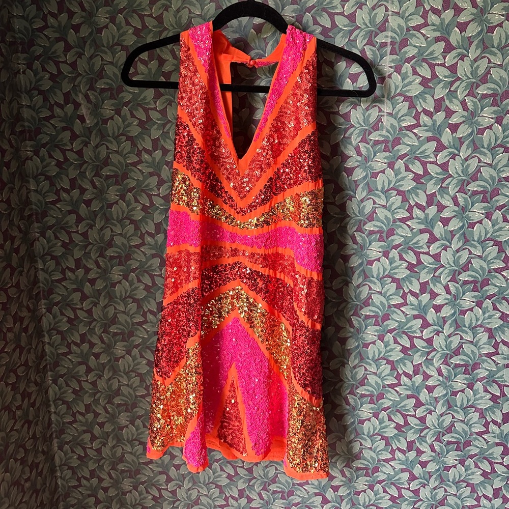 Nasty Gal Colorblock Sequin Dress